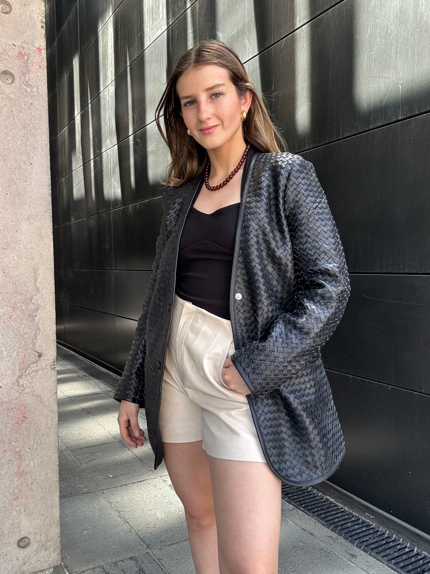 Blazer Cuero Catalina Negro