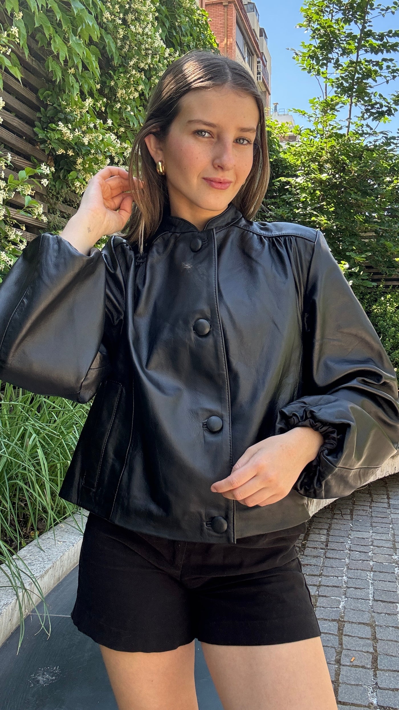 Chaqueta Cuero Kara Negro