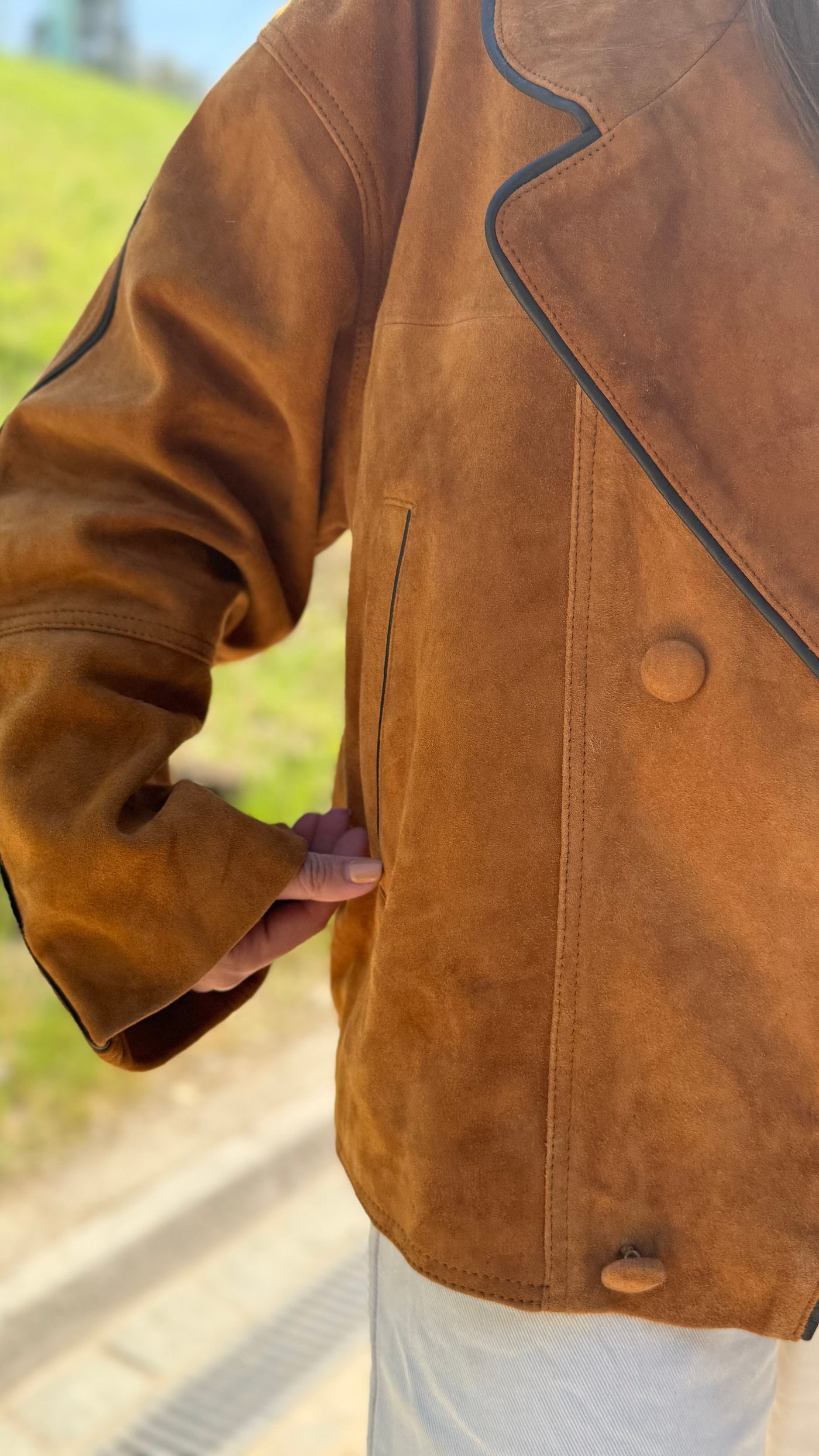 Pre-compra Chaqueta Gamuza Puglia Light Camel Oversize