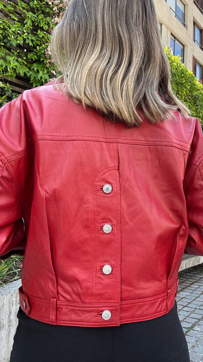 Chaqueta Cuero Verona Rojo