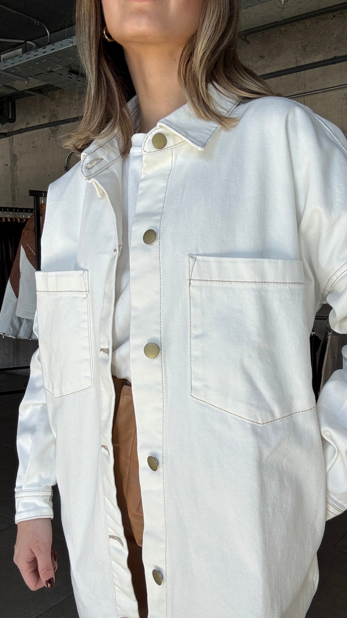 Camisera Jeans Mimosa Crudo Oversize