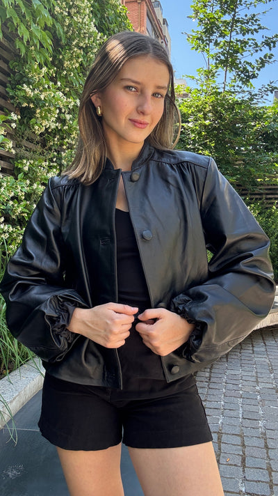 Chaqueta Cuero Kara Negro