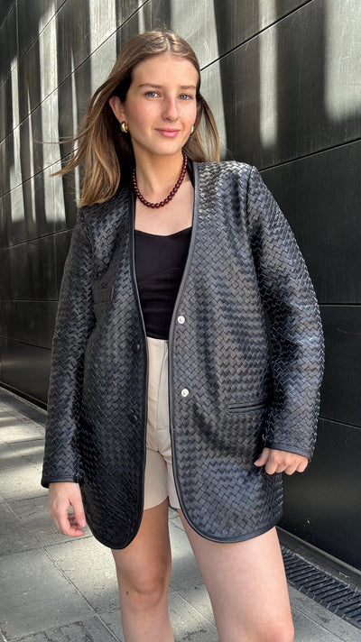 Blazer Cuero Catalina Negro