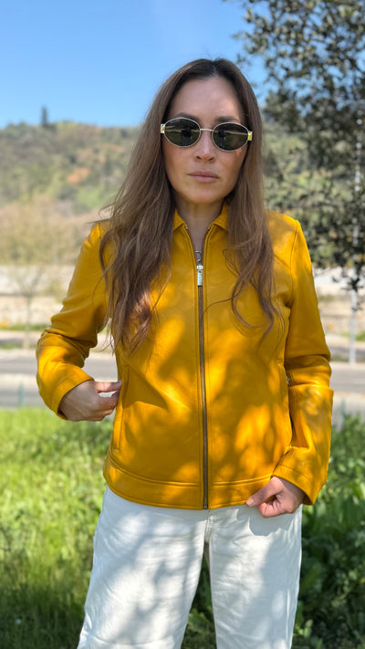 Chaqueta Cuero Osaka Amarillo