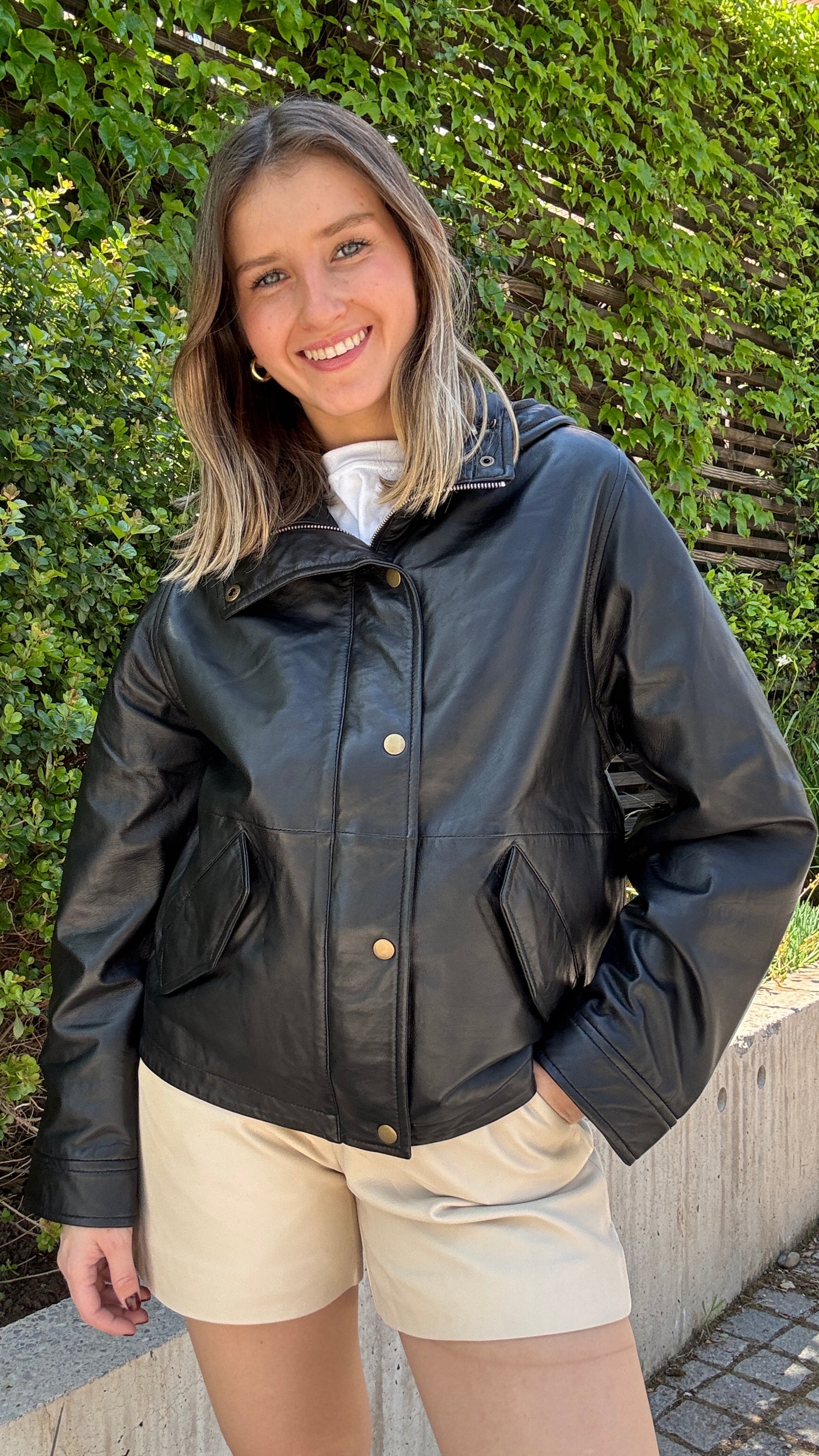 Chaqueta Cuero Gracia Negro