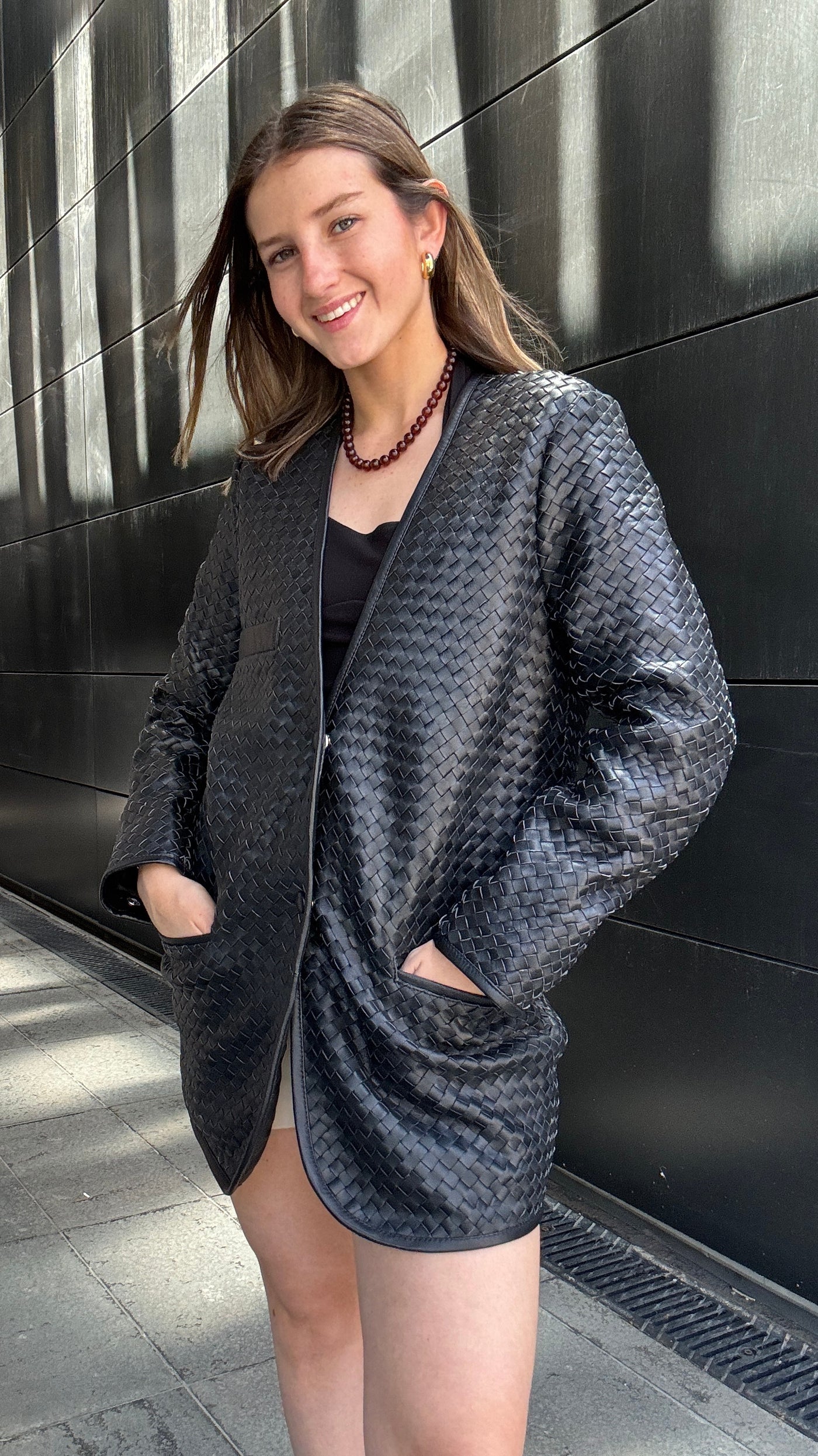 Blazer Cuero Catalina Negro