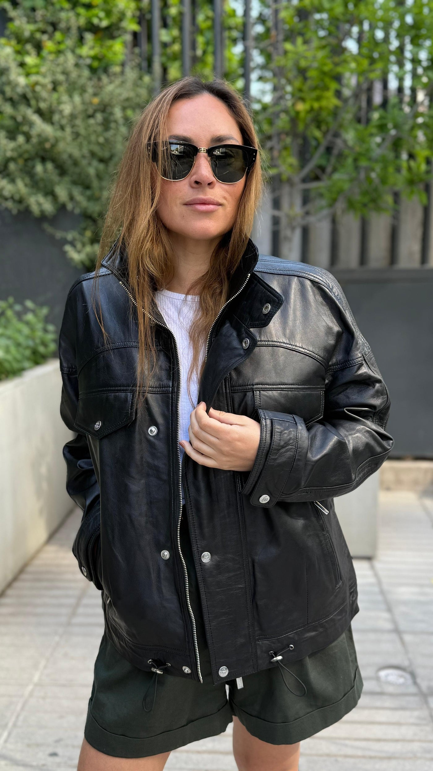 Chaqueta Cuero Dalvik Negro