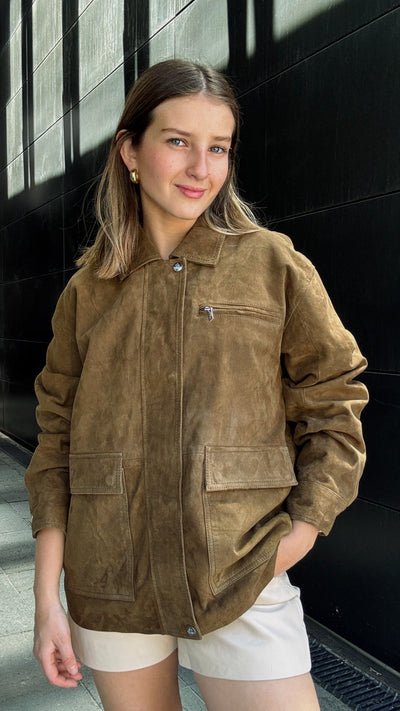 Chaqueta Gamuza Dicomo Oliva Oversize