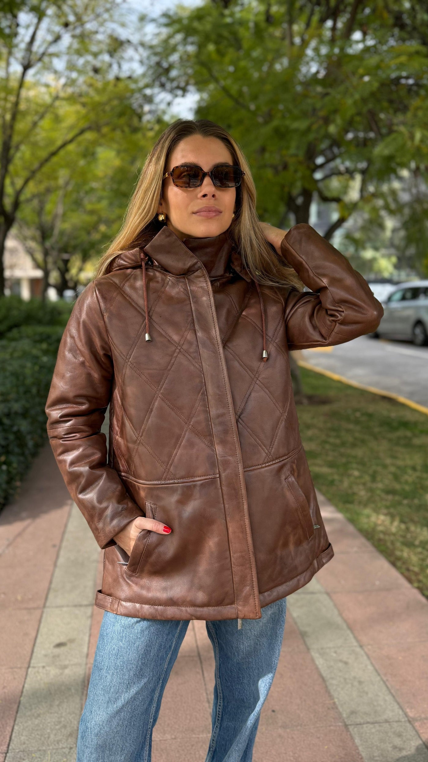 Parka Cuero Bora Tabaco