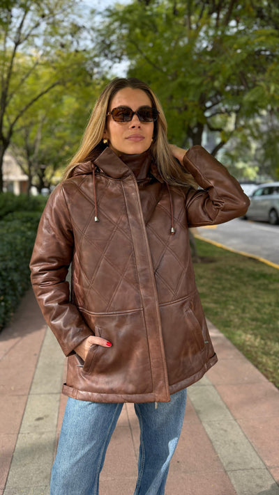Parka Cuero Bora Tabaco