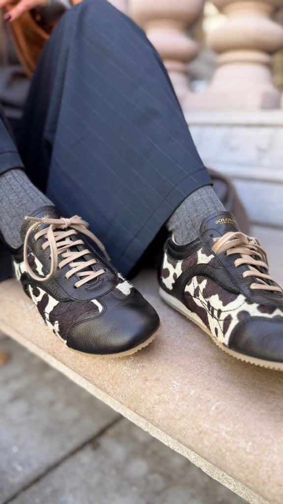 Zapatilla Cuero Freeman Negro Cow