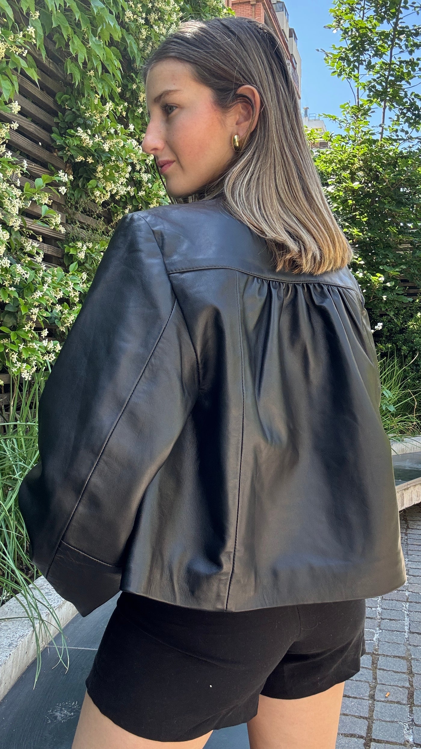 Chaqueta Cuero Kara Negro