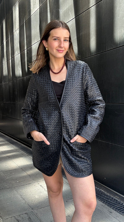 Blazer Cuero Catalina Negro