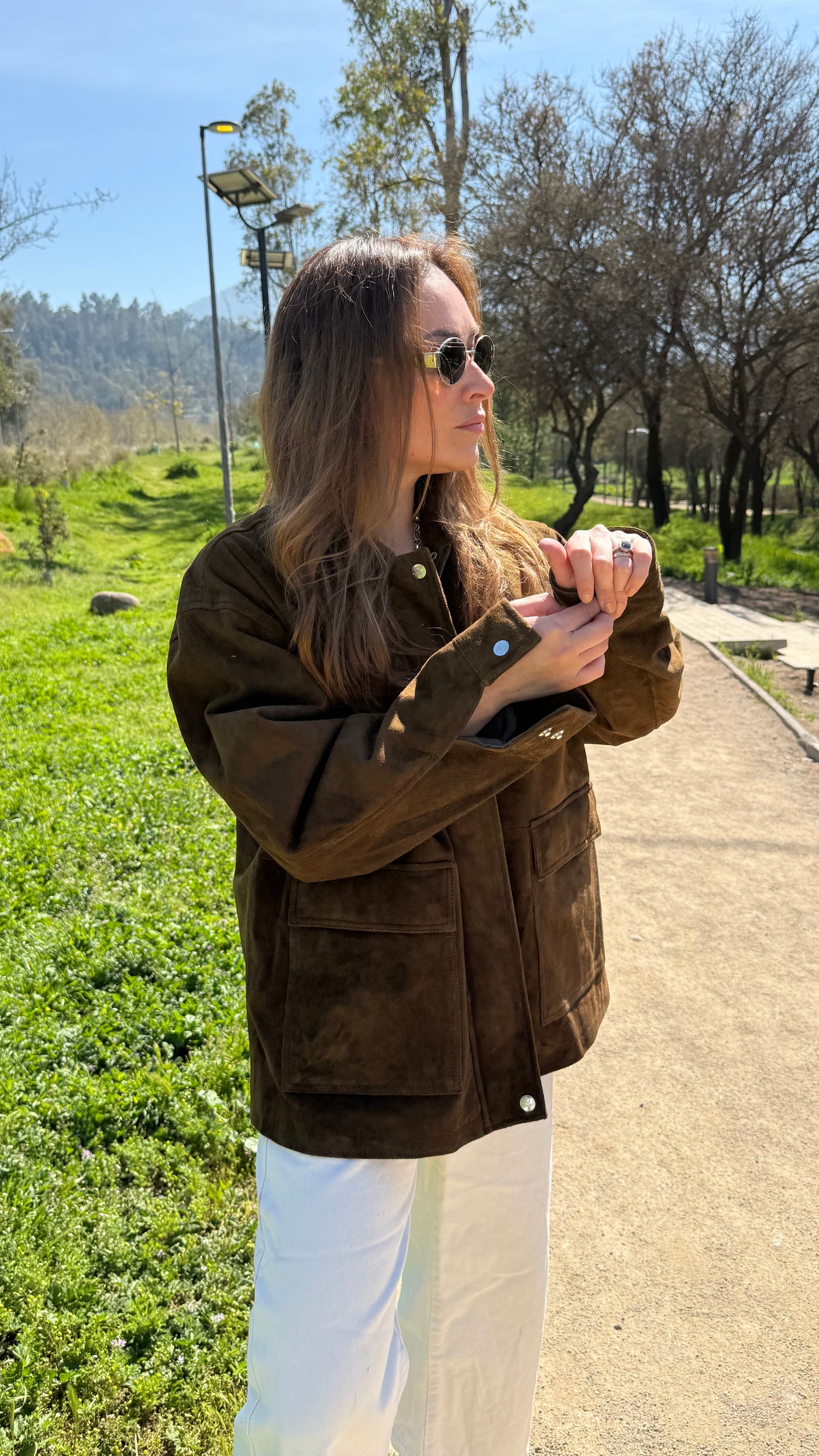 Pre-compra Chaqueta Gamuza Dicomo Oliva Oversize