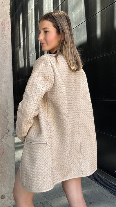 Blazer Cuero Catalina Hueso