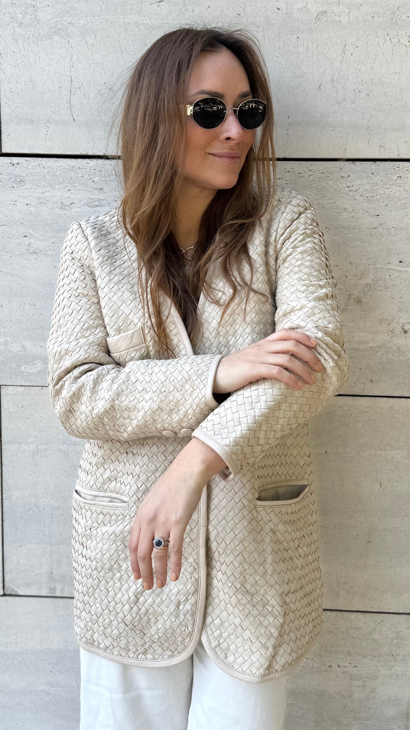 Pre-compra Blazer Cuero Cata Hueso