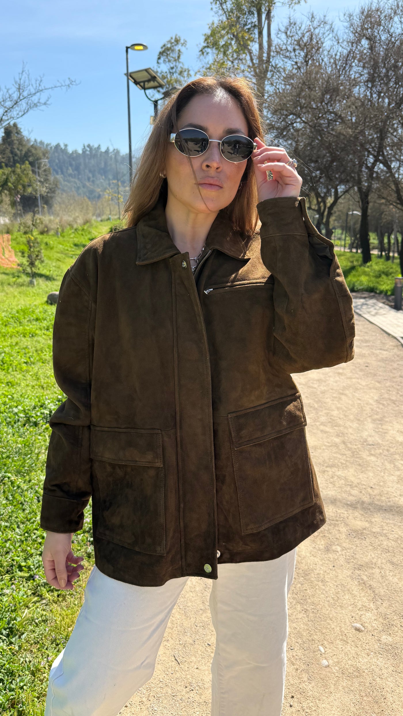 Pre-compra Chaqueta Gamuza Dicomo Oliva Oversize