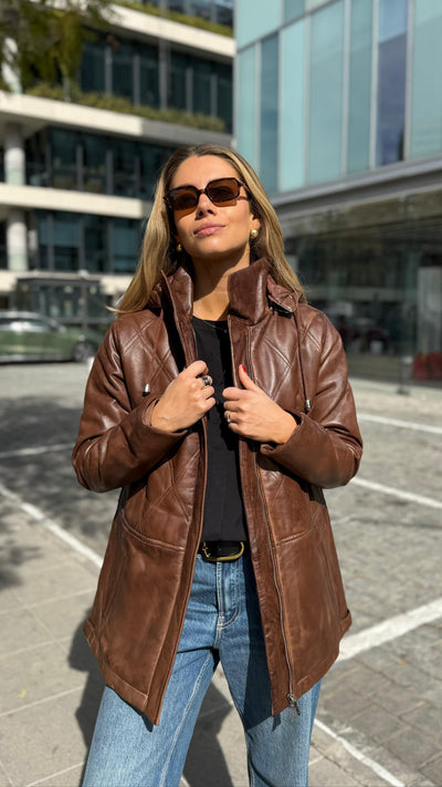 Parka Cuero Bora Tabaco