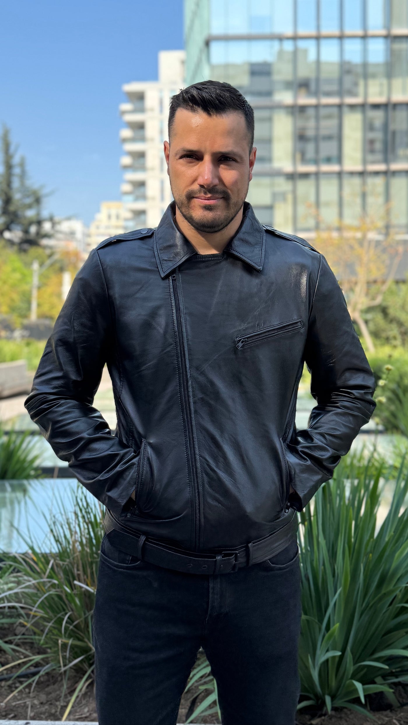 Chaqueta Hombre Cuero Barcelona All Black