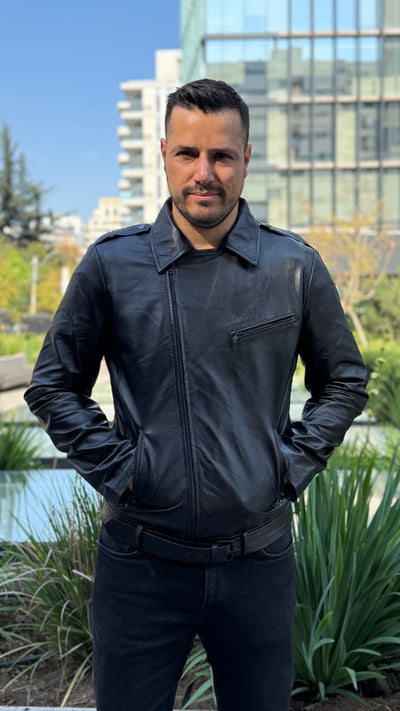 Chaqueta Hombre Cuero Barcelona All Black