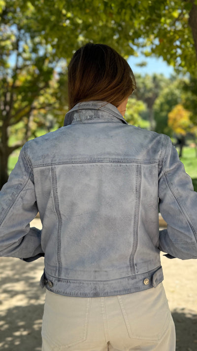 Pre-compra Chaqueta Cuero Ebro Light Blue