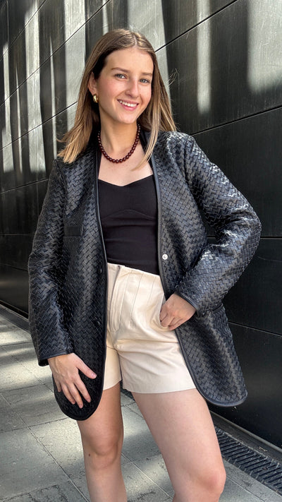 Blazer Cuero Catalina Negro