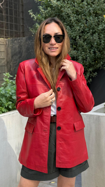 Blazer Cuero Madison Rojo