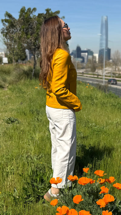 Chaqueta Cuero Osaka Amarillo