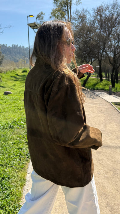 Pre-compra Chaqueta Gamuza Dicomo Oliva Oversize