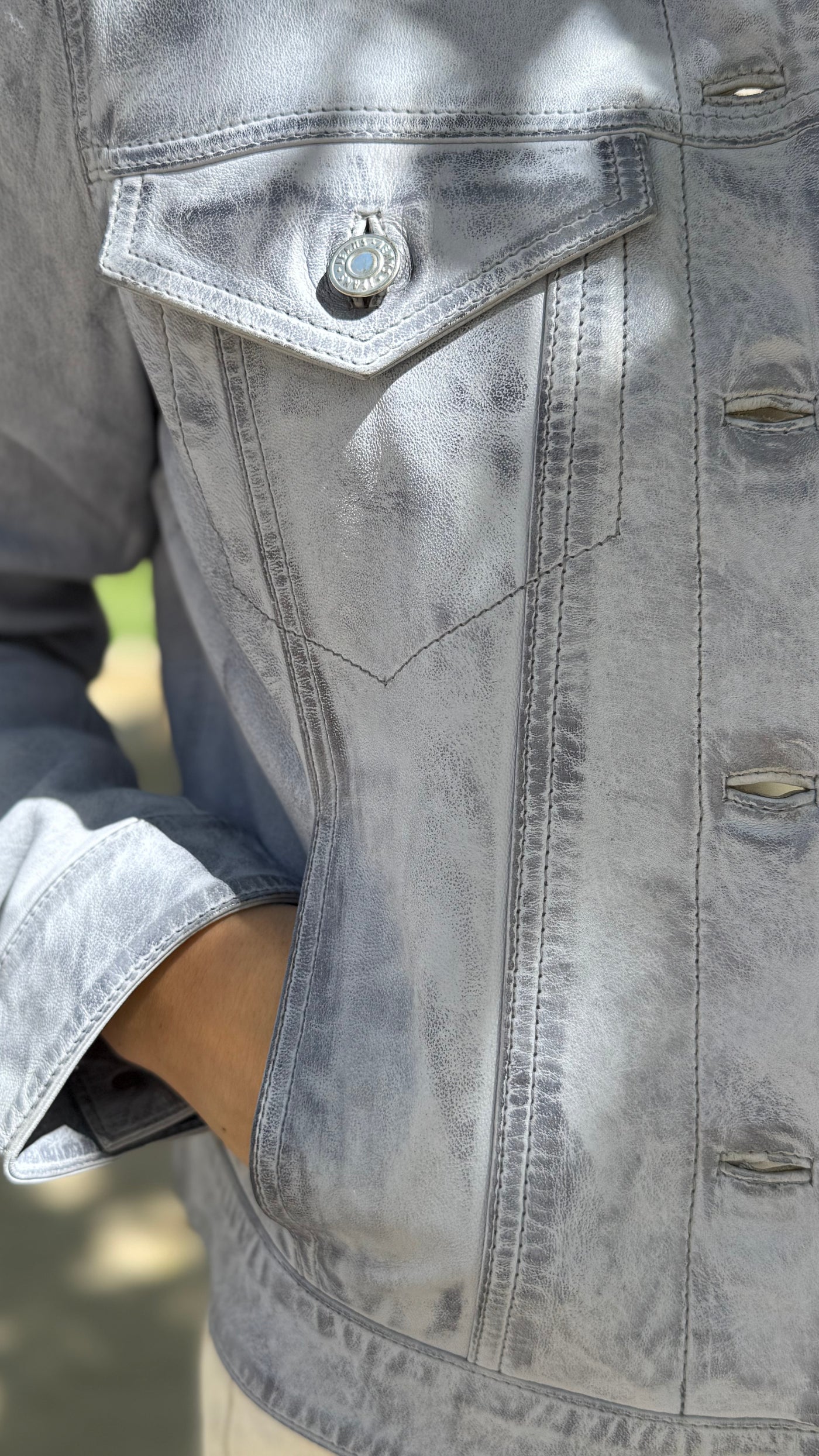 Pre-compra Chaqueta Cuero Ebro Light Blue