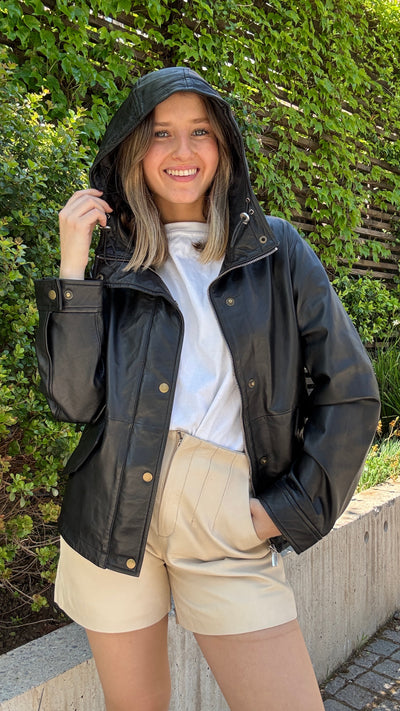 Chaqueta Cuero Gracia Negro