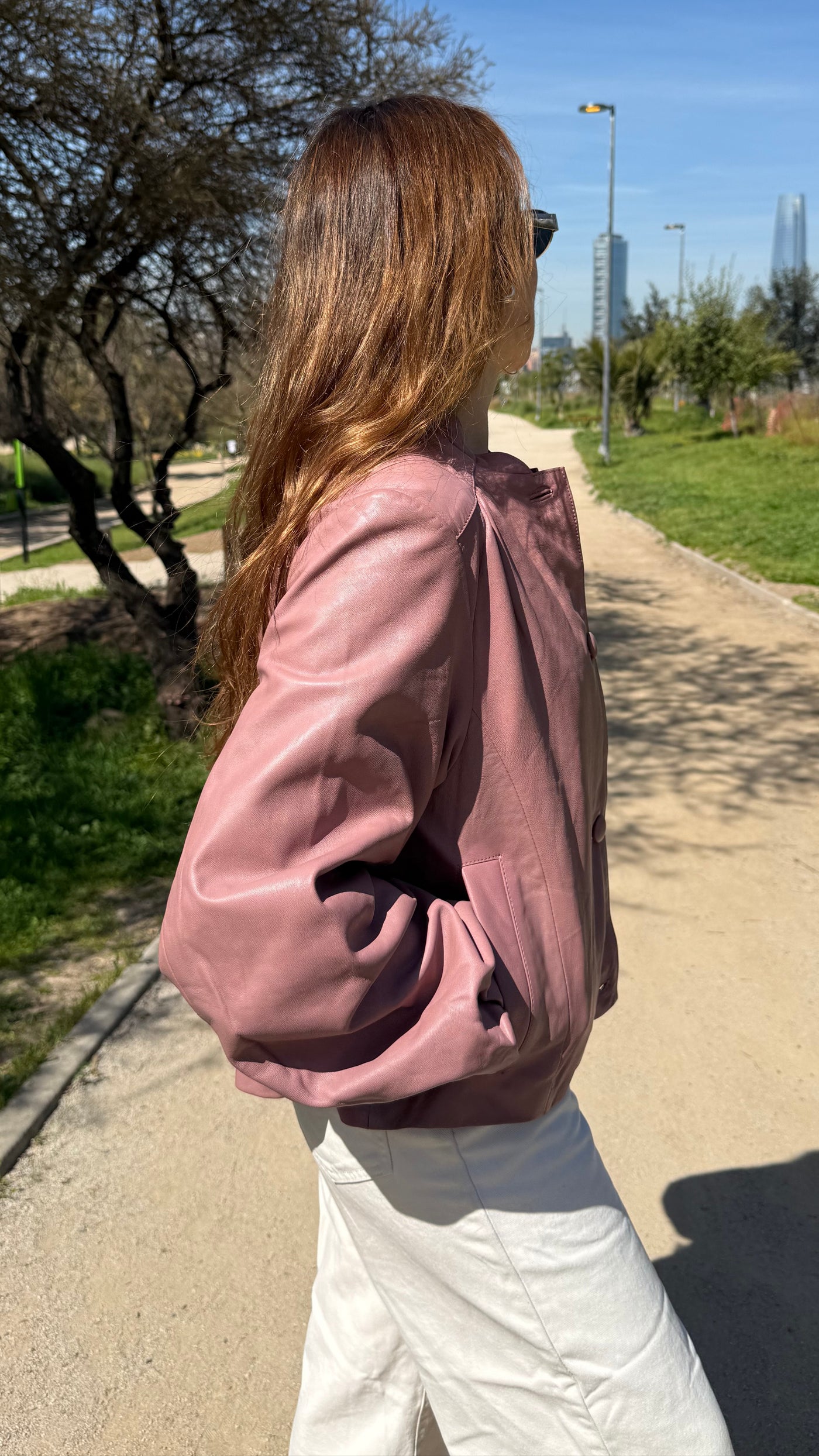 Pre-compra Chaqueta Cuero Kara Rosa