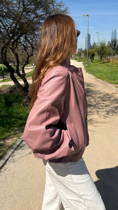 Pre-compra Chaqueta Cuero Kara Rosa