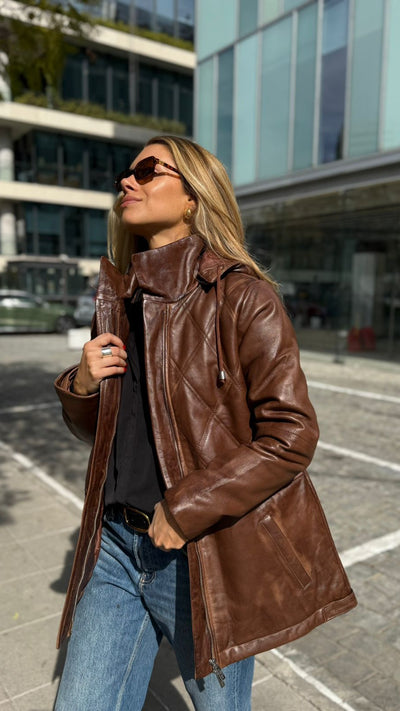 Parka Cuero Bora Tabaco