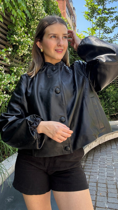 Chaqueta Cuero Kara Negro