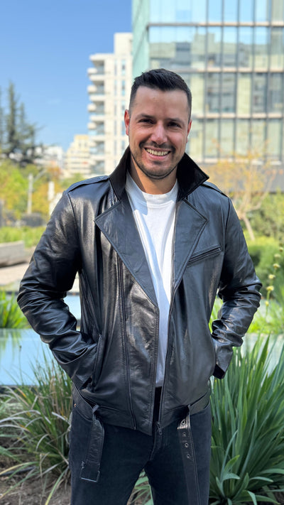 Chaqueta Hombre Cuero Barcelona All Black