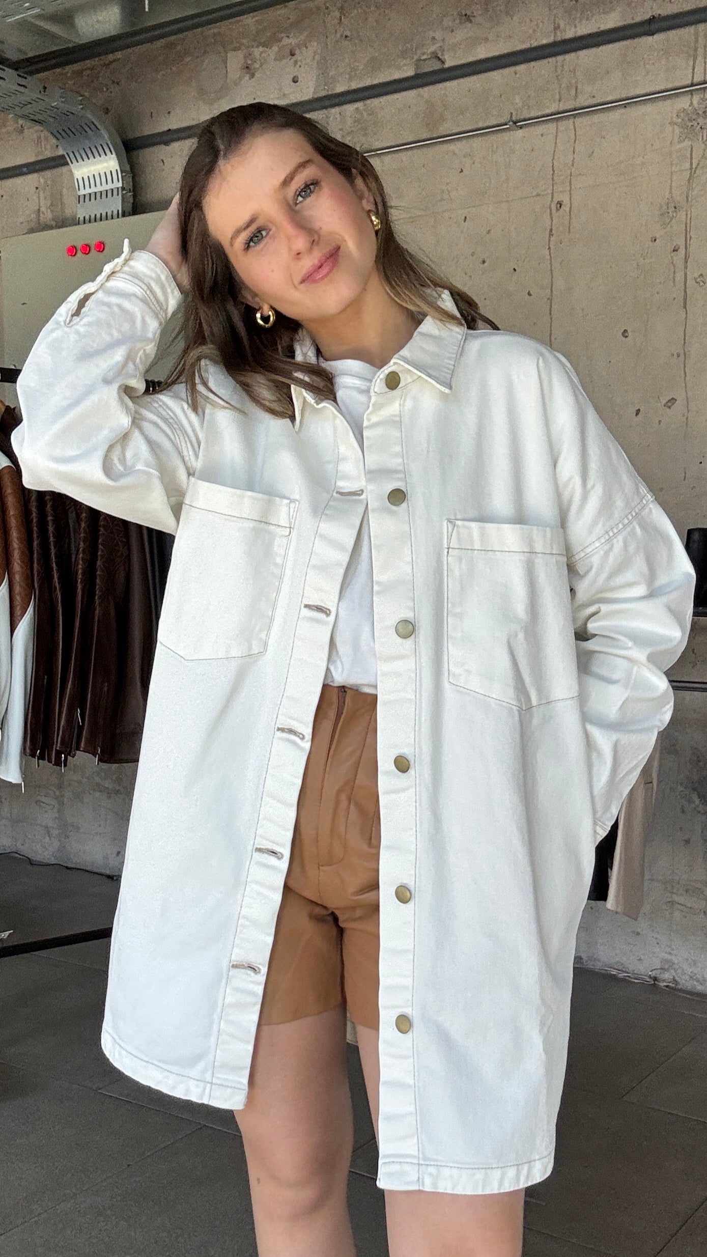 Camisera Jeans Mimosa Crudo Oversize
