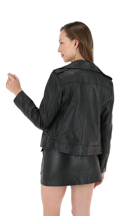 Chaqueta Cuero Amberes Negro