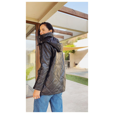 Parka Cuero Laos Negro