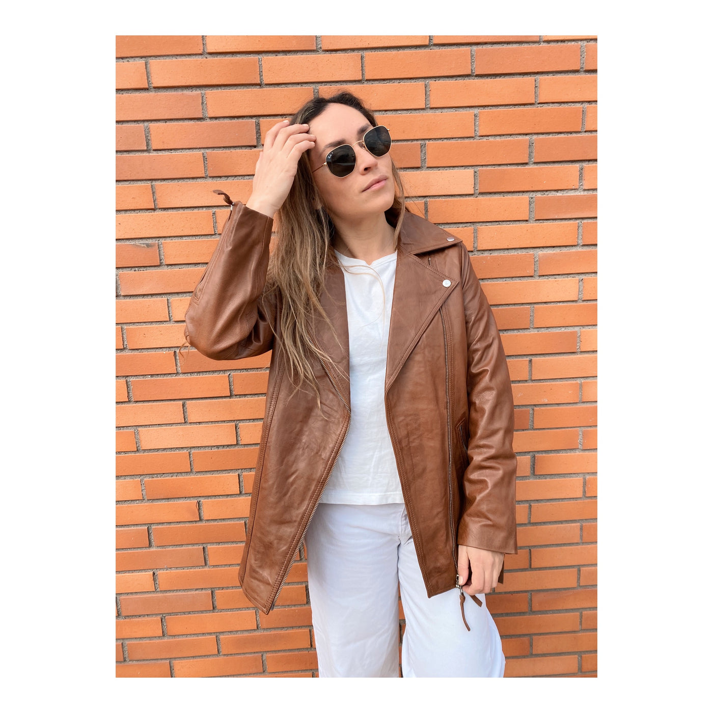 Pre compra Chaqueta Cuero Biarritz Coñac